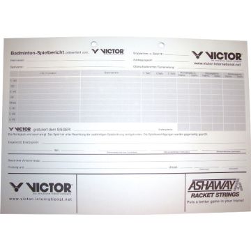 Badminton Spielberichtsbogen