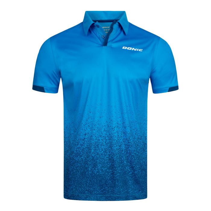 DONIC Poloshirt Splashflex Blau Vorderseite DONIC Poloshirt Splashflex Blau Vorderseite