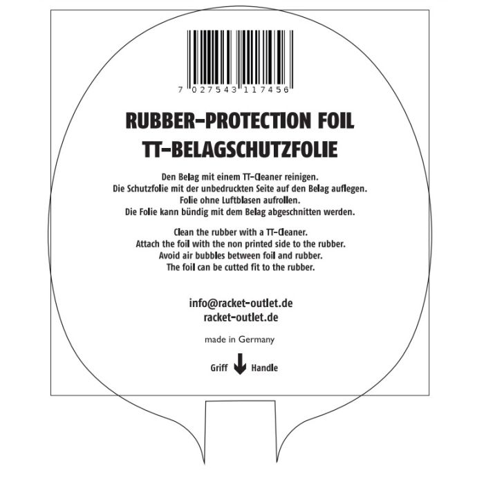 TT-Belag Schutzfolie TT-Belag Schutzfolie