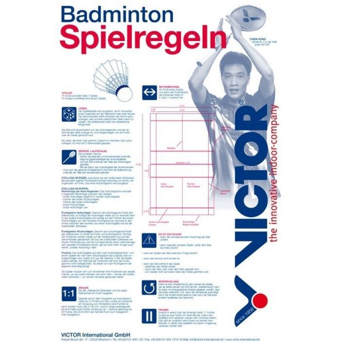 Victor Regelposter Badminton Victor Regelposter Badminton